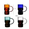 Weingläser japanischer hoher Borosilikatglas transparenter Wassersaft Tasse Hitzefeste Kaffeemilchbecher mit Griff Teetassen Getränke 380 ml