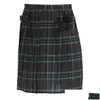 Herren -Shorts Herren Kilt Kilt traditioneller kariertes Gürtel plissierer bilateraler Kette brauner Gothic Punk Scottish Tartan Hosen Röcke 230313 DROP D DHYBK