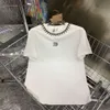 Kadın Tshirt Miumiues Tshirt Tasarımcı Lüks Moda Mektubu Baskılı Kadın Tshirt Yeni Erken Bahar Kısa Kısa Slved Yuvarlak Boyun Tshirt Yaz Basit pupx5m