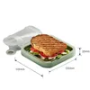 Dinnerware Portable Silicone Sandwich Toast Bento Box With Handle Container Snack Reusable Office Worker Lunch