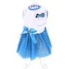 Dog Apparel Girl Costume Princess Skirt Spring Blue Red Cute Lovely