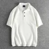 メンズポロス290GSMヘビー級ダブルニットウォッシュ洗浄コットン刺繍ポロシャツ2024年夏のファッションショートスリーブユースマレトップ