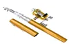 Mini Aluminium Alloy Brass Portable Alloy Pocket Pen Forme Fishing Rupps Reel Poles 1 Fishing Post and ReelNew4200667