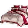 Постилочные наборы шелковой вышивки с четырьмя частями высокого класса роскошной кровати из десяти частей