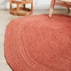 Carpets Oval Rug Jute Natural Braided Style Handmade Area Carpet Reversible Rugs And For Home Living Room
