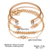 Bijoux populaire New Fashion Leaf Bracelet Women's Ally Diamond Diamond Electroplated 4 pièces combinaison