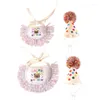 Dog Apparel KX4B 2pcs Trend Dogs Birthday Hat With Sequins Tassels Bib Cats Carnivals Pography Bandanas