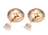 Pendientes Joyas Mujeres Moda Exquisito Circón de alta calidad 18K Gold Balls Pendientes de tachuelas enteras Ter02999906085