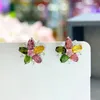 Stud Earrings Earring Jewelry Multicolor Tourmaline Gemstone 3 6mm Silver For Wedding Dating Lady Gift