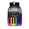 Bolsas escolares de piano / guitarra nota de música mochila para mujeres bolsas de viaje para niños para adolescentes niña niña bookbag