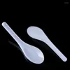 Couverts jetables 50/200/300pcs maison cuisine curse à soupe en plastique transparent outils asiatiques scoop de cuillère blanc