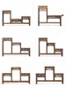 Placas decorativas miniaturas figuras exibição de madeira estande decoração de casa conjuntos de chá de desktop storage rack incenso de queimador