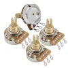 Guitare fleor 4pcs en laiton long arbre de guitare basse potentiomètres pots 2 a250k 2 b250k 3/8 "potentiomètres de guitare