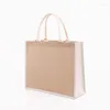 Shopping Bags Burlap Bag With Laminated Interior And Soft Cotton Handles 2024 Women Grocery Bridesmaid Gift