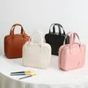 Cosmetic Bags Zipper PU Leather Bag Handbag Letter Small Square Toiletries Organizer Korean Style Travel Wash Female/Girls