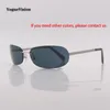 Solglasögon Silvermetallram Rimlös för kvinnor Oval Rectangle UV Protection Lens med Diamond Inlay Women's Fashion Eyewear