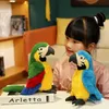 Stuffed Plush Animals Simulation Plush Toy Parrot Bird Plush Stuffed Doll Childrens Toy Cute Animal Birthday Toy Christmas Party Gift for Children L47