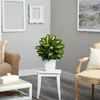 Mattor Golden Dieffenbachia Artificial Plant i White Metal Planterare