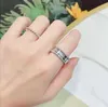 Tasarımcı Van Mizhu Mektup Bead Edge Ring 925 STERLING Gümüş Kaplama 18K Altın Moda Çok Çift Çift Yüksek Baskı YSLP