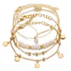 New Pearl Ball Armband 4-stycken Creative Crystal Weaving Minimalist Set