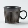 Ensembles de voies de thé en céramique tasse de café en céramique tasse de poterie grossière vintage avec poignée tasses de petit-déjeuner