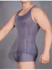 Sexy mannen vestig hoge elastische streep transparante tanktops lopen fitness kleding strak exotische nacht sissy kostuum shapewear 240415