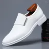 Casual Shoes White Leather Dress Men's Spring Autumn Breathable 2024 Formal Business Derby Man English For Men