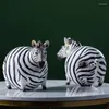 Декоративные фигурки скандирующая творческая смола толстая статуи зебры миниатюры современное искусство аксессуары для животных Дома