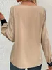 Chemises de chemisiers pour femmes Plus taille 1xl-5xl Blouchle décontracté pour femmes décor de bouton à manches longues à manches longues rond tuniques top shirtsl2403