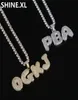 Hip Hop Custom Name Combination Letter Name Pendant Necklace Micro Cubic Zirconia Gold Silver Color Copper Pendant Necklace8384024