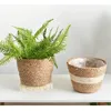 2024 Nordic Handmade Straw Storage Basket Indoor Outdoor Flower Pot Plant Container Home Living Room Bedroom Decoration for Nordic Handmade
