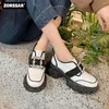 Casual schoenen 2024 schapen octrooi leer ronde teen