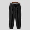 Herenbroeken Incerun Men Solid Color Joggers 2024 Baggy Pockets Fashion Casual broek Streetwear Leisure Pantalon met riem S-5XL