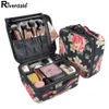 Rose Flower Professional Makeup Case Full Bastician Voney Suitcase for Manicure Bish Women Cosmetic Bag Organizer per Femmine249C