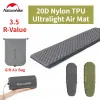 Pads Naturehike Ultralight TPU 3.5 RVALUE Camping Air Mat Portable Outdoor Beighing Держите теплую влажную спальную площадку с подушкой.