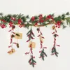 Fiori decorativi 1,9 m bacche rosse artificiali Vine in schiuma natalizia ciliegia ghirlanda fai -da -te ghirlanda di Natale albero da matrimonio decorazioni per feste decorazioni finte bacche
