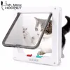 Kattbärare Hoopet Flap Door With 4 Way Security Lock Smart PET för Dog Kitten Controllable Switch Direction Supplies