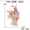 Action Toy Figures 19cm Game Anime Mmihoyo Figur Yae Sakura Pink and White Sexy Cheongsam sittande modellleksaker PVC presentdockan samling Ornament Y240415