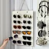 Storage Bags Wall-mounted Sunglasses Jewelry Bag With No Punching Multi Grid Organization And Headband Decoration Hanging
