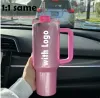 Kış Kırmızı Comso Pembe Geçit Töreni 40oz Söndürücü Kupalar Seyahat Araba Kupası Paslanmaz Çelik Tumbler Kupalar Saplamalı Sevgililer Günü Hediyesi