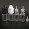 Bouteilles de rangement 100pcs 5 ml de bouteille de compte-gouttes en plastique transparent pour animaux de compagnie pour e-liquide rechargeable avec long gel à ongles minces