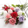 Decorative Flowers High End Imitation Flower Hand Moisturizing Rose Wedding Bouquet Home Living Room Decoration Wall Accessories