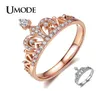 Crystal Fashion Rose Gold Crown Rings For Women White Gold Betrokkenheid Wedding Ring Sieraden Anillos Mujer Bague AUR02178499568