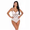 Sexy Pyjamas Women Floral Pattern Y High Rise See Through Lace Underwear Lingerie Bodysuit Playsuit 211208 Drop Delivery Apparel Dhg6Z