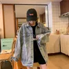 Korean denim jas vrouwen bovenkleding oversized jeans jassen vrouwelijk vintage groot formaat losse streetwear kleding 240415