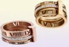 Design Stack Roestvrijstalen goudring voor vrouwen zirkon diamant Romeinse cijfers bruiloft verlovingsringen55419488593597