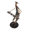 Estatuetas decorativas para mesa de estante de estante de estatuas de vinhos ornamentos artesanato metal piano player figure moda home decoration estátua