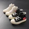 Кроссовки Tenis Fashion Kid обувь осень высокий порез для детей холст обувь для детской обуви для мальчика для мальчика спортивная обувь тренд. Случайная борт обувь Zapatillas Nia T240415