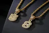 Colliers pendants minuscules nombres mignons 0 1 2 3 4 5 6 7 8 9 CZ Collier Lucky Charm Rolo Chain Rolo Réglable1173477
