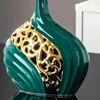 Dekorative Figuren leichte Luxus High-End-Keramik Vase Wohnzimmer Desktop Weinschrank Ornamente Blumenarrangement Handwerk Home